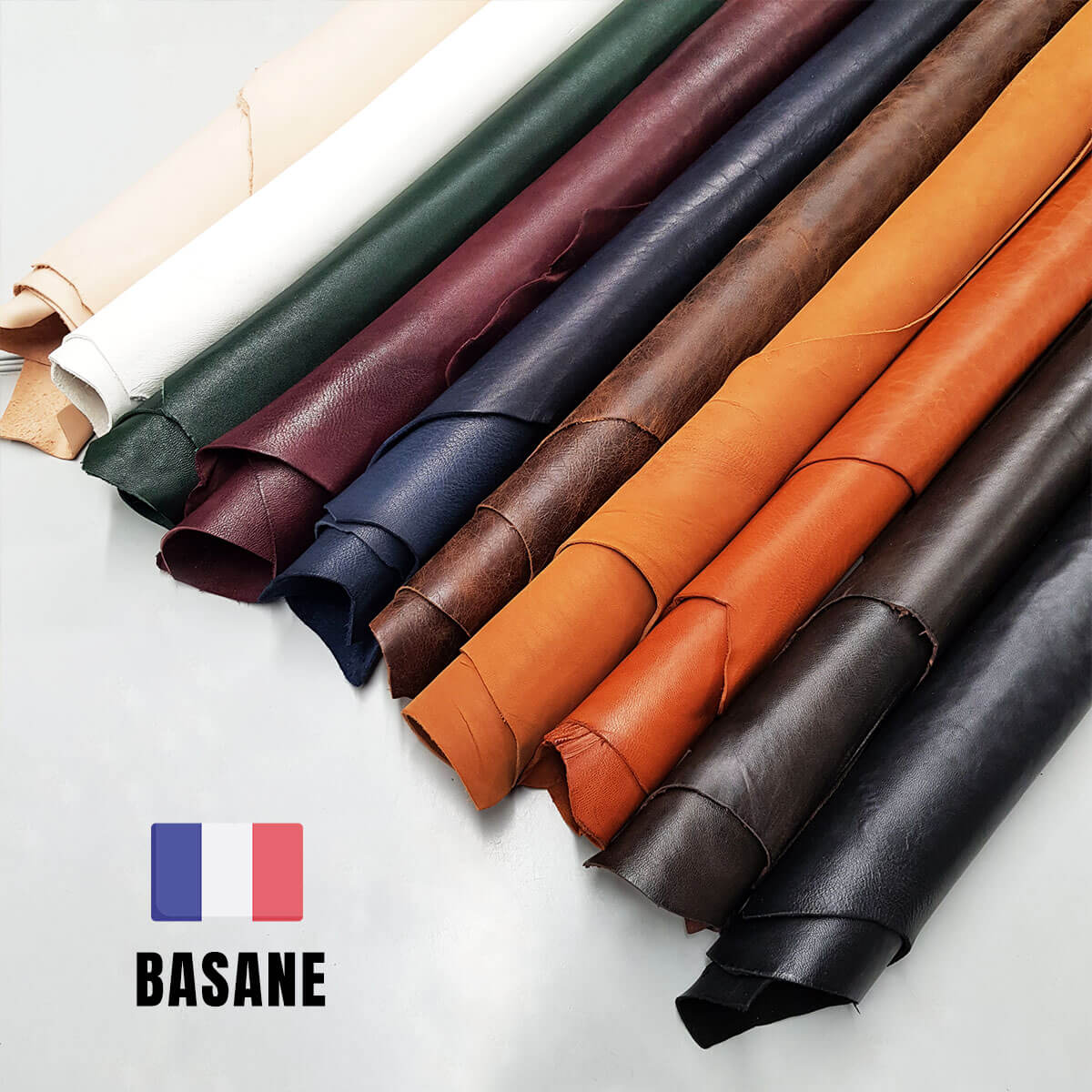 Peau entière de cuir de basane FRANCE - ANILINE - NOIR BAF08 - Image 4