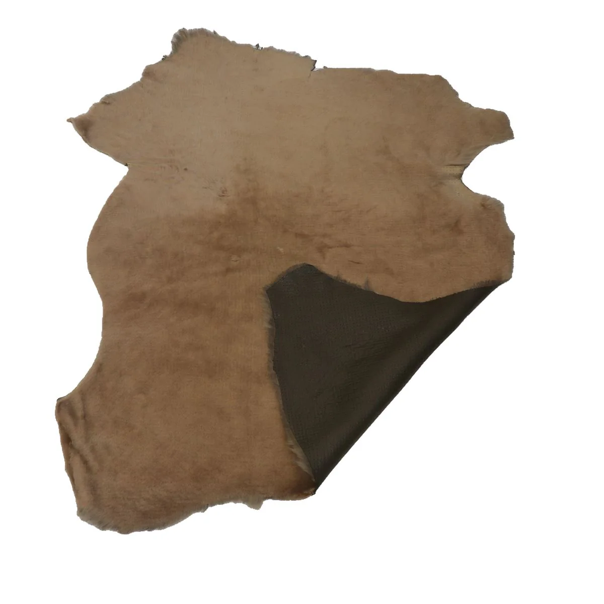 Peau de mouton lainé lisse - Dos pigmenté tressé ÉBÈNE - MARRON BEIGE M61 - Image 3