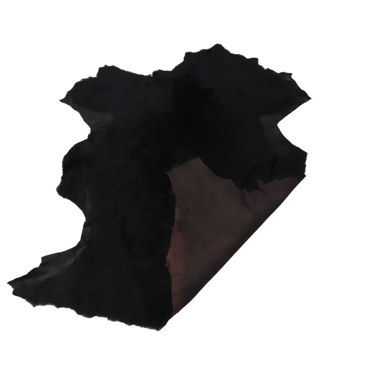 Peau de mouton lainé lisse - Dos velours MARRON - NOIR M72 - Image 3