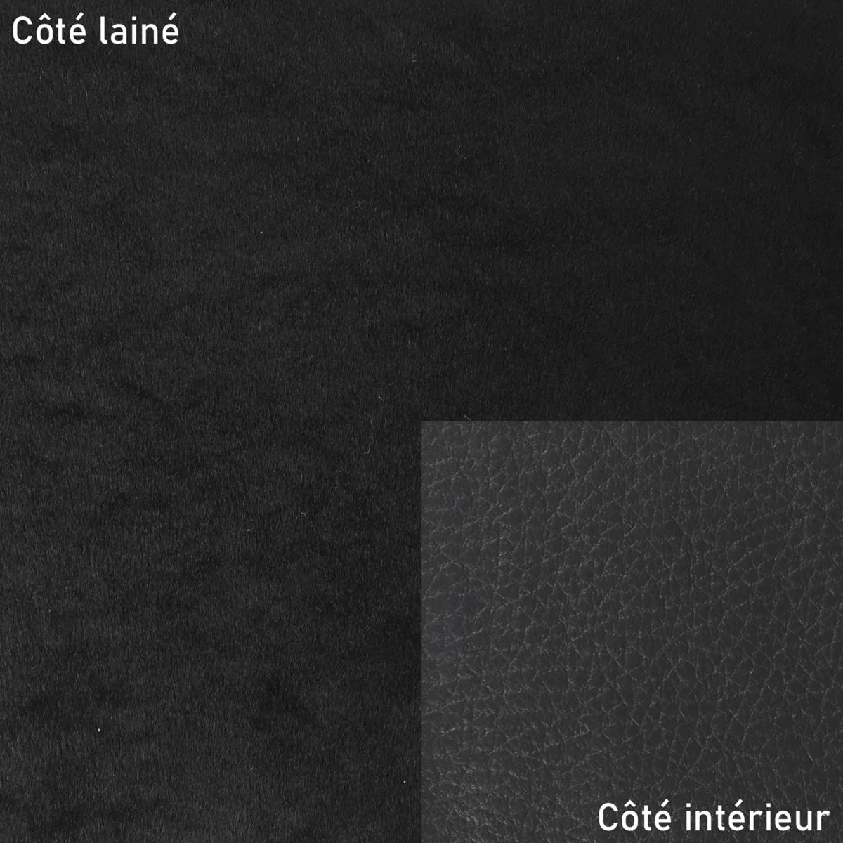 Peau de mouton lainé lisse - Dos pigmenté - NOIR M66 - Image 4