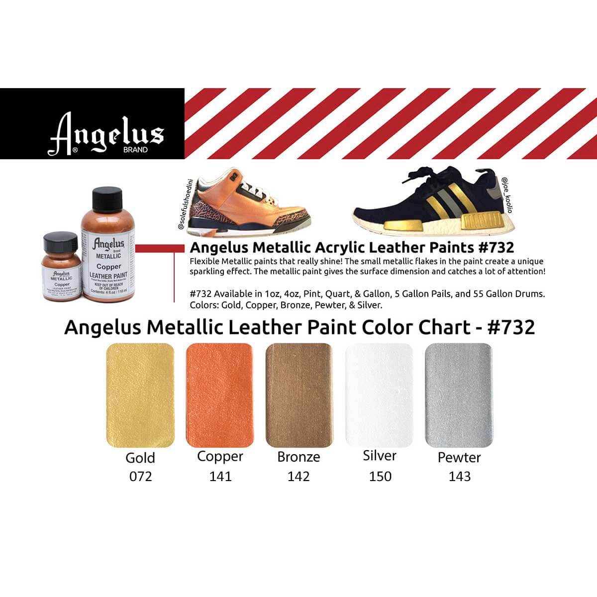 Peinture cuir acrylique - Angelus - Métallique - 29,5 ml Gold - 072 - Image 2