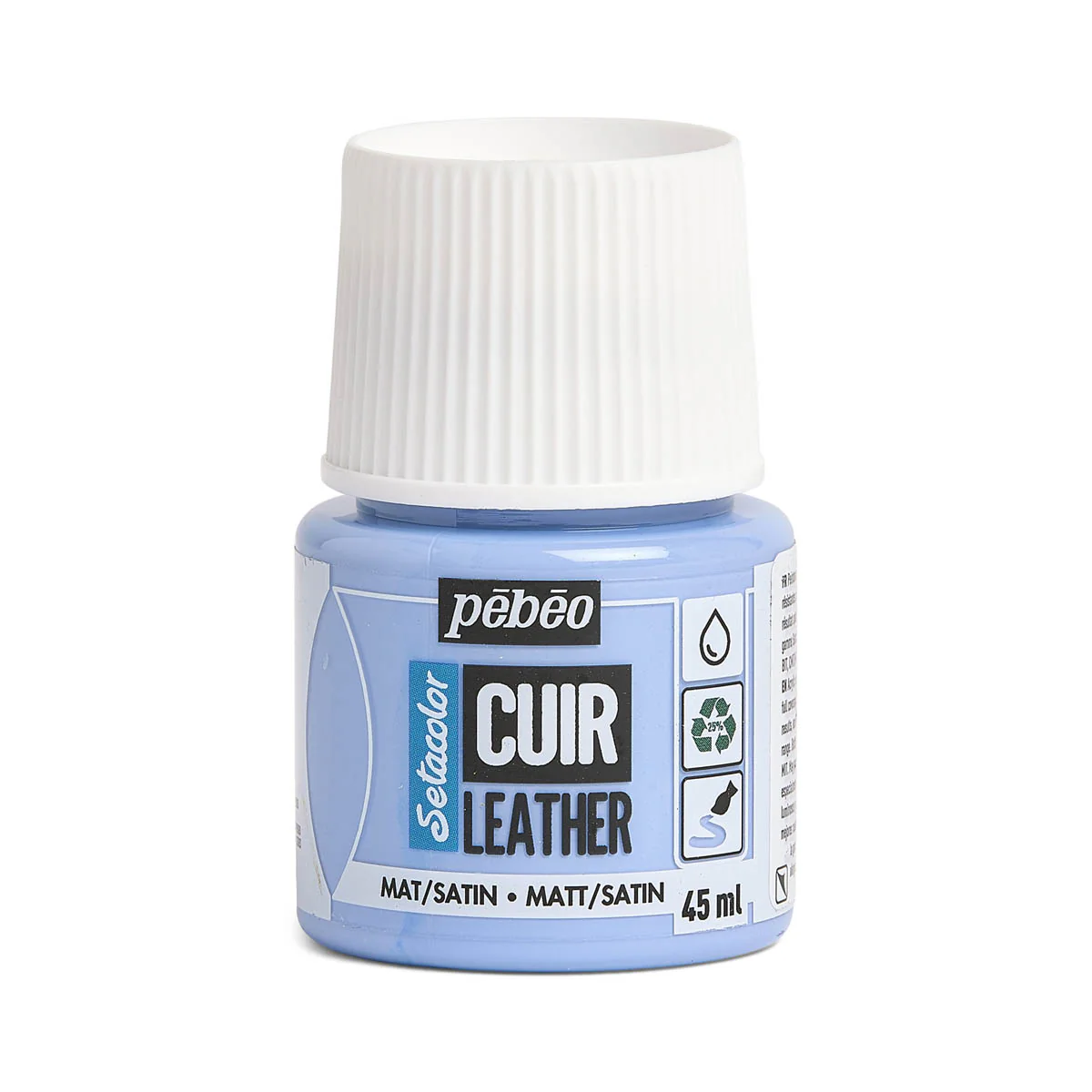 Peinture cuir acrylique Setacolor - 45ml - Pébéo - MAT / SATIN - BLEU GLACÉ 10