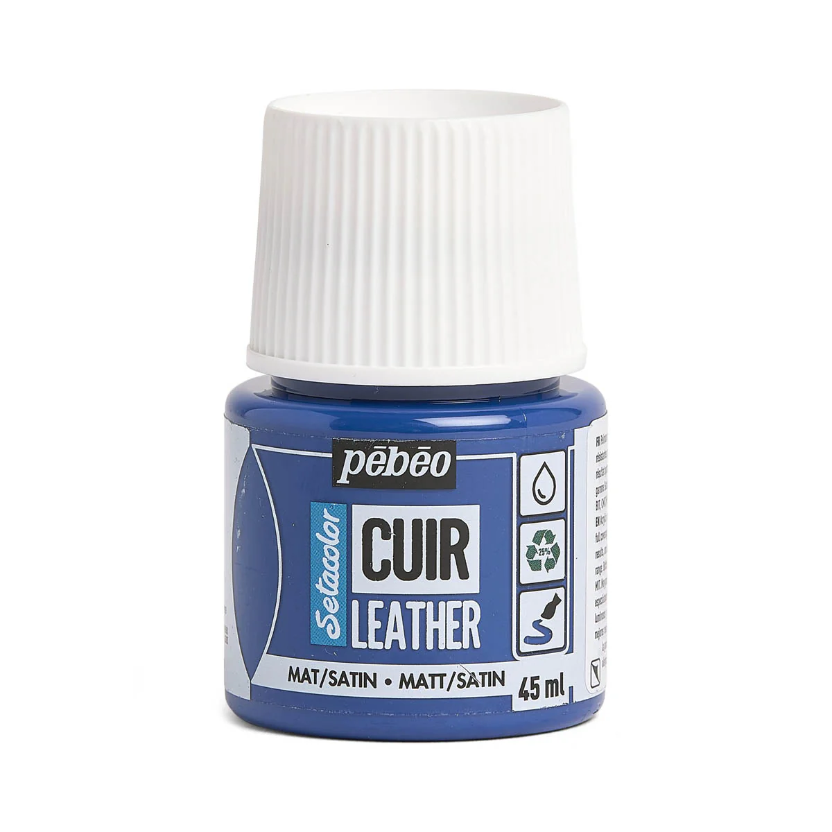 Peinture cuir acrylique Setacolor - 45ml - Pébéo - MAT / SATIN - BLEU ULTRAMARIN 12