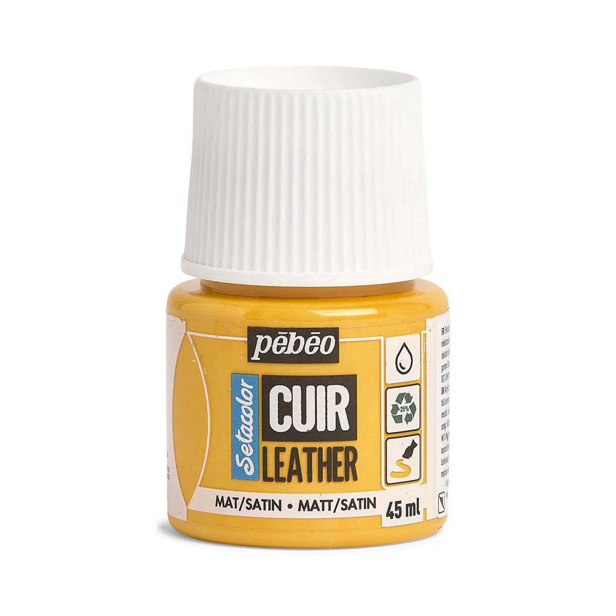 Peinture cuir acrylique Setacolor - 45ml - Pébéo - MAT / SATIN - JAUNE TOURNESOL 03