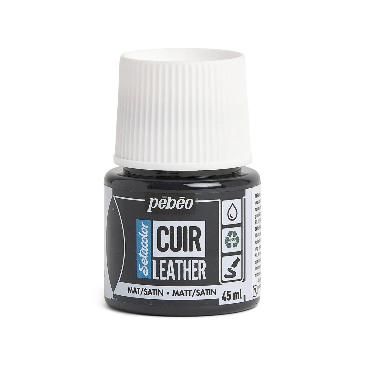 Peinture cuir acrylique Setacolor - 45ml - Pébéo - MAT / SATIN - NOIR EXTRÊME 23