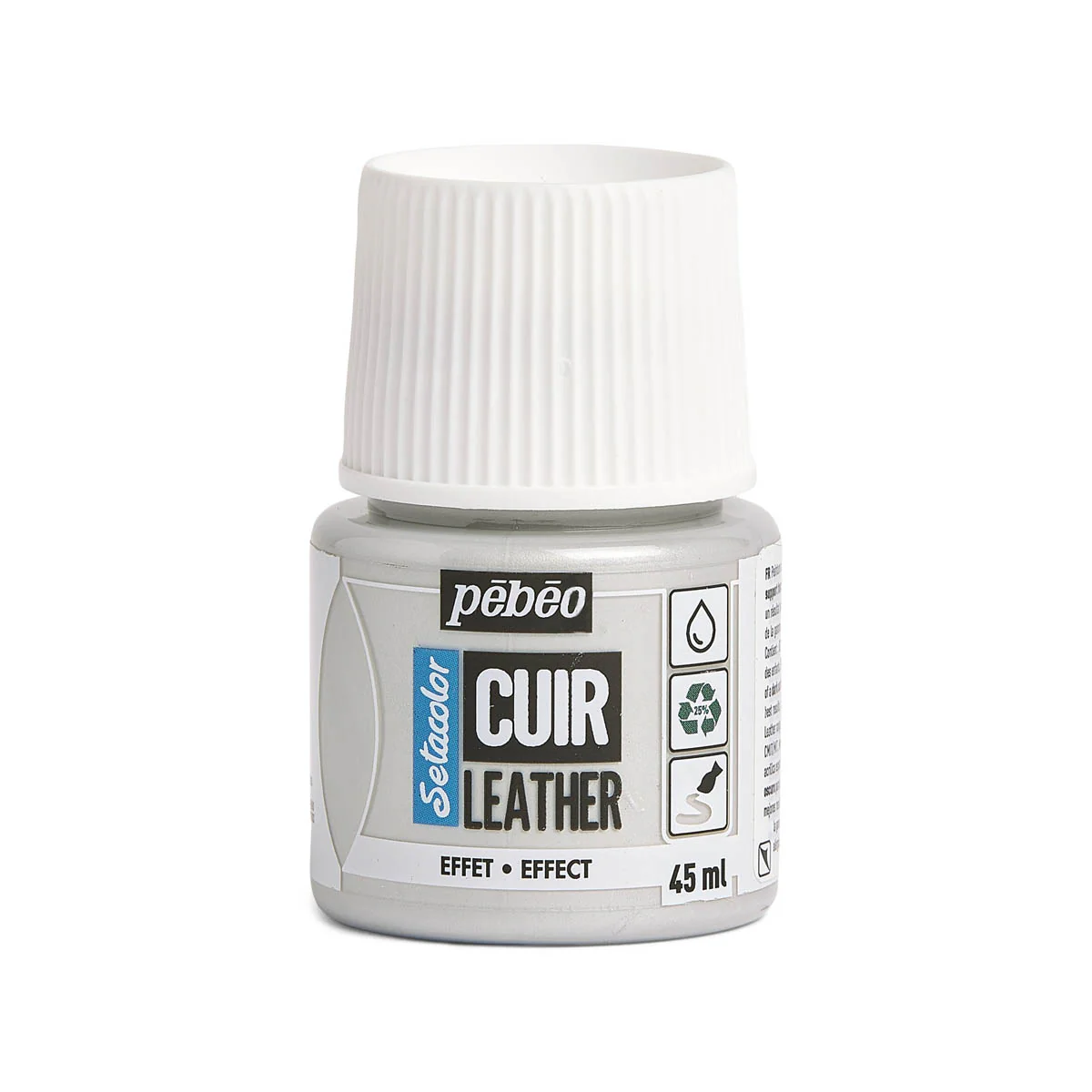 Peinture cuir acrylique Setacolor - 45ml - Pébéo - MÉTAL ARGENT 31