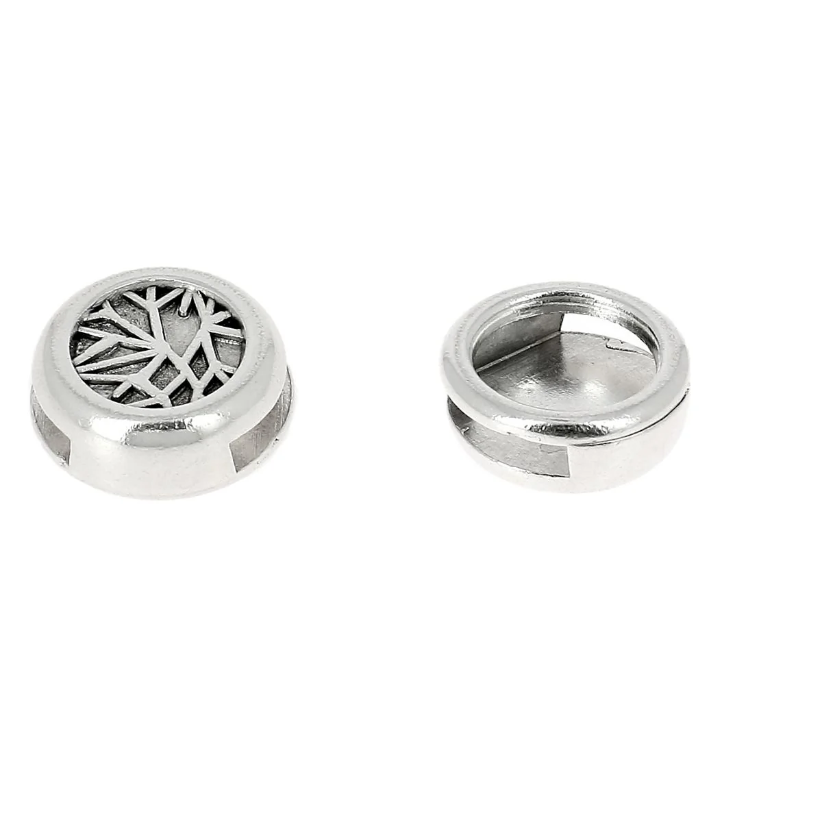 Coulissant BRANCHE - Lanière de 10 mm - ARGENT VIEILLI - Image 2