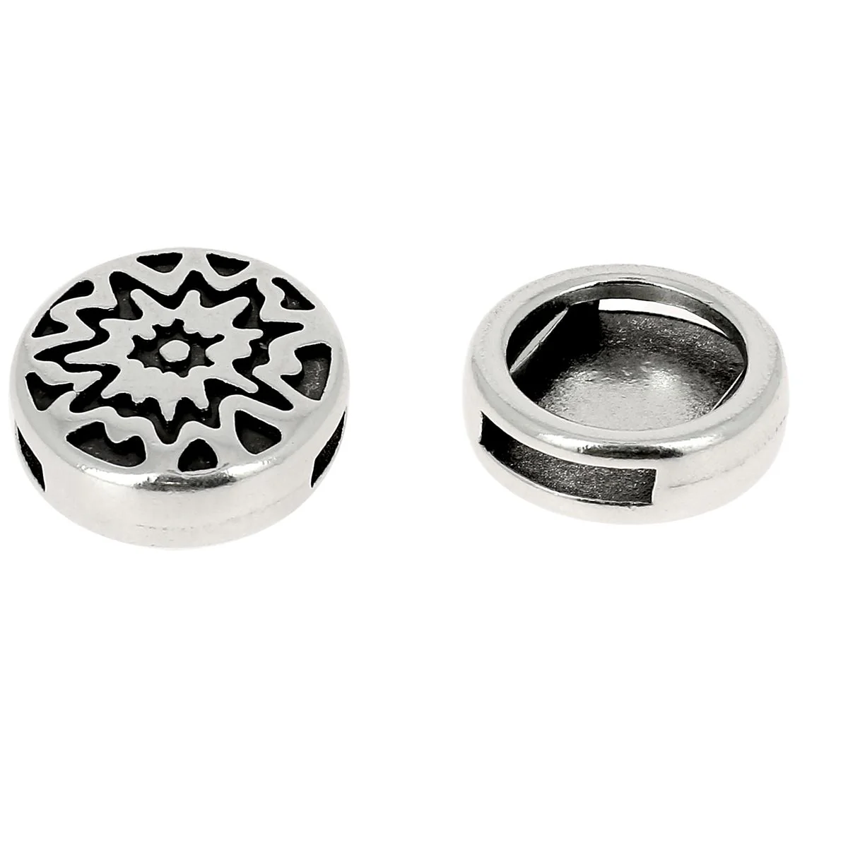 Coulissant SPLASH - Lanière de 10 mm - ARGENT VIEILLI - Image 2