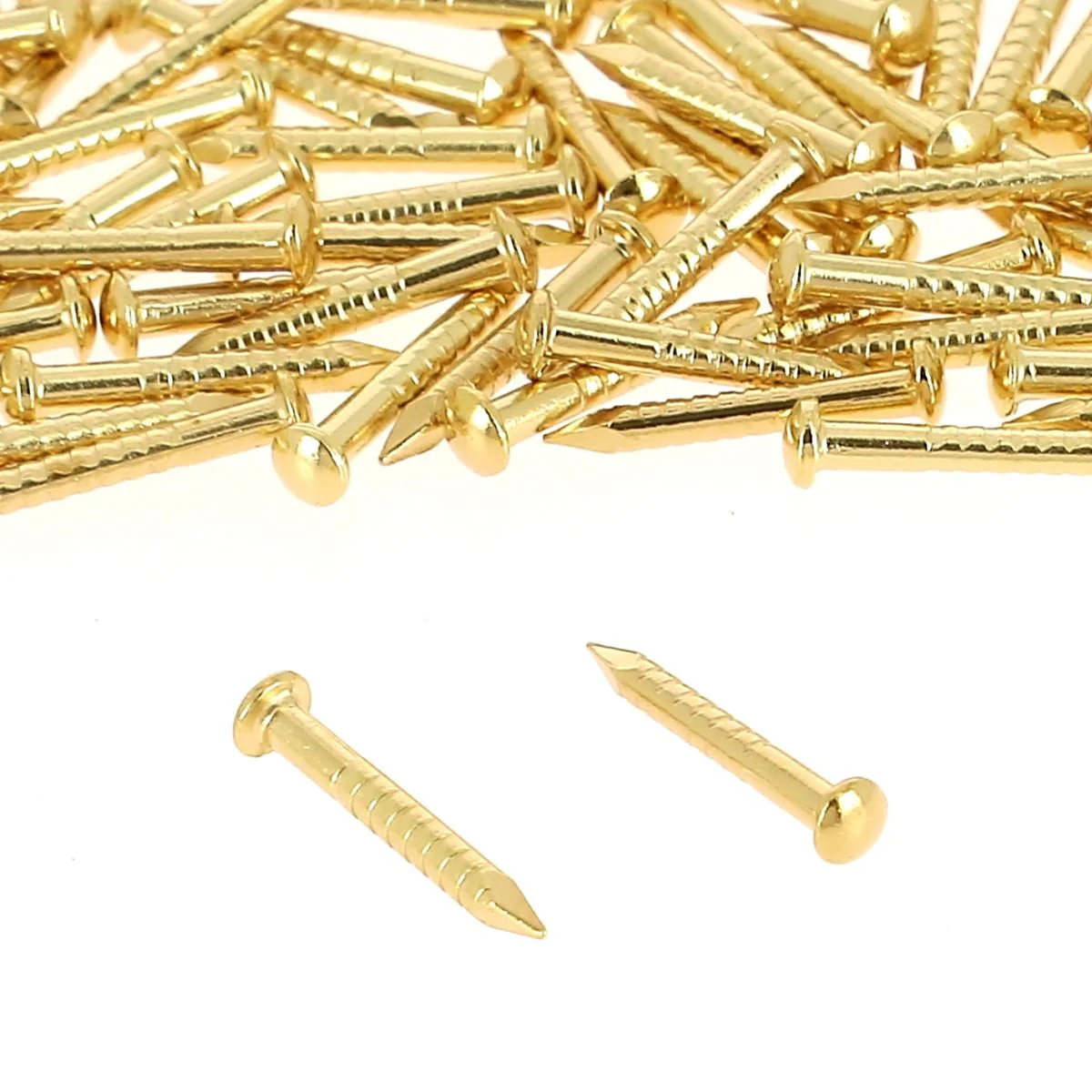 Lot de pointes laiton pour malle tête ronde - 10x1,3mm - DORÉ LUXE - 20g