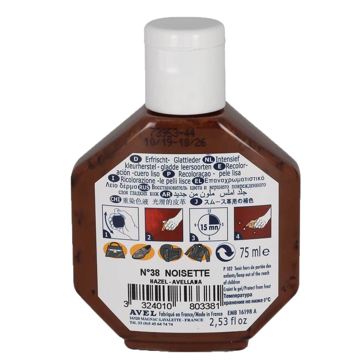 Recolorant pour cuir Juvacuir 75 ml Saphir - NOISETTE 38 - Image 4