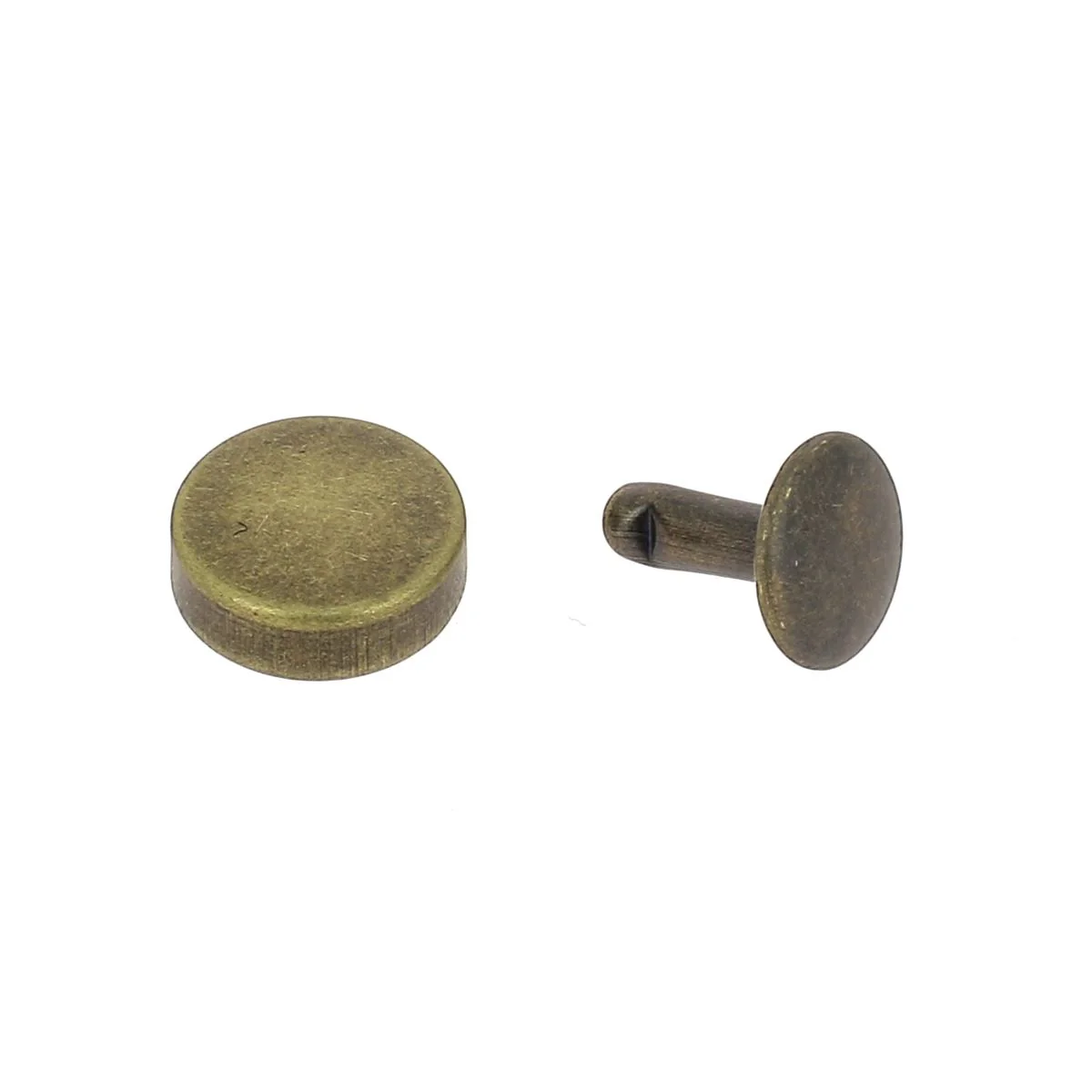 Lot de 100 gros rivets DOUBLE CALOTTE en acier - Tête plate - 11mm - Image 6