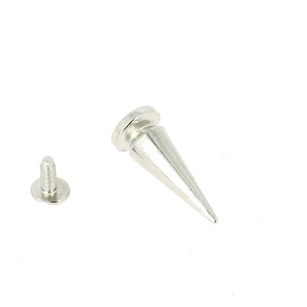 Rivet pointe - SPIKE - Pour collier - NICKELÉ - Long 25mm