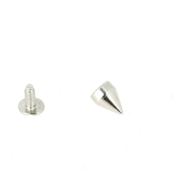 Rivet pointe - SPIKE - Pour collier - NICKELÉ - Long 9mm