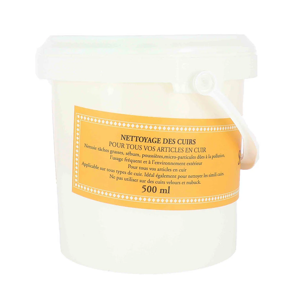 Savon en pâte enrichi à la glycérine pour nettoyer le cuir - seau de 500g + éponge - Image 3