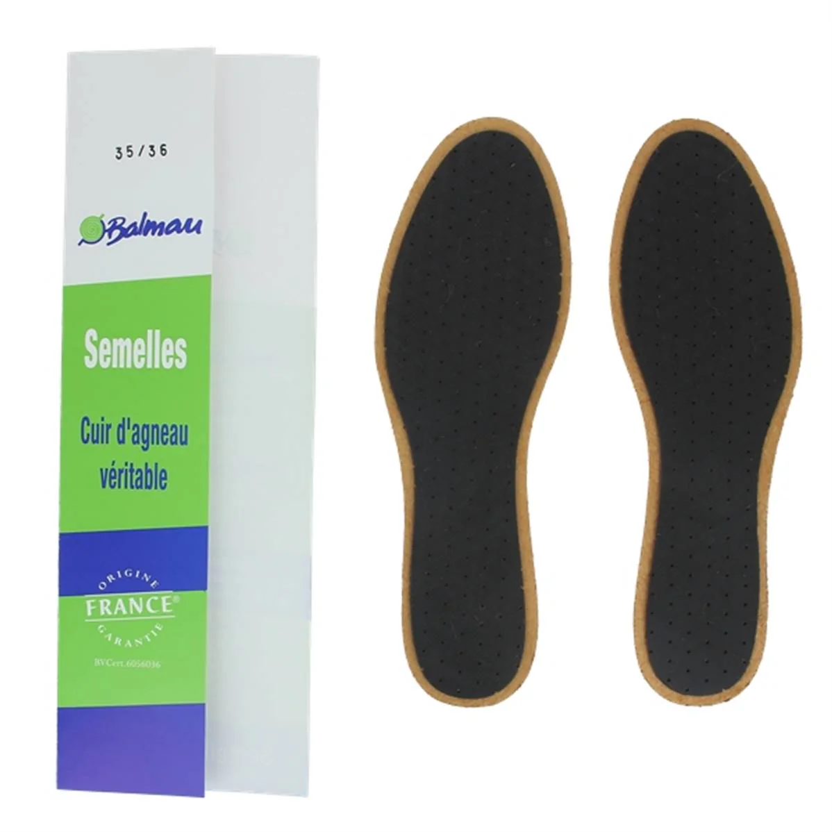 Semelles confort en cuir - Dessous latex mousse charbon actif - Image 2