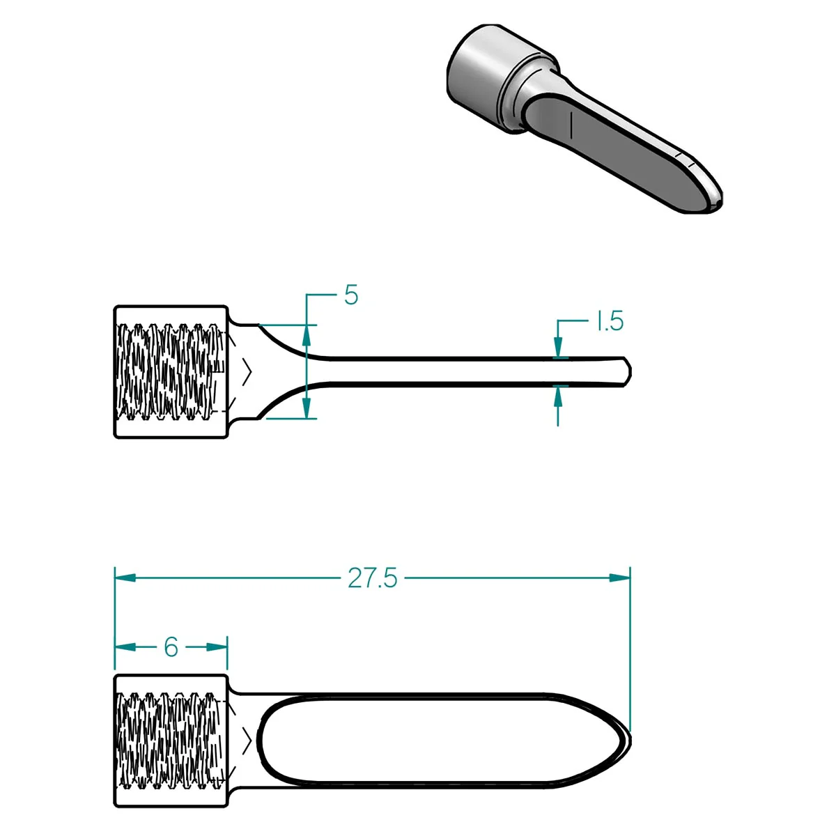 Petite spatule à cire - 5 x 20 mm - pour fer à fileter - Adece - Image 3
