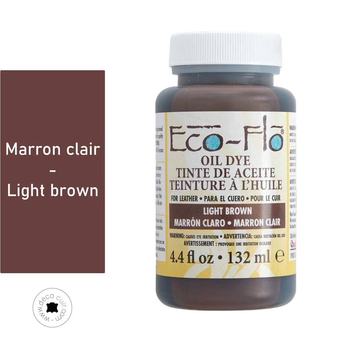 Teinture à l'huile pour cuir - Eco-Flo Oil Dye - 132ml - MARRON CLAIR / LIGHT BROWN