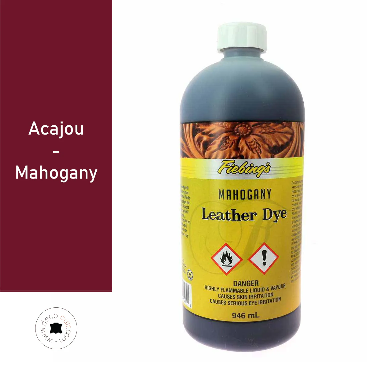 Teinture pour cuir FIEBING'S Leather dye - ACAJOU / MAHOGANY - Image 3