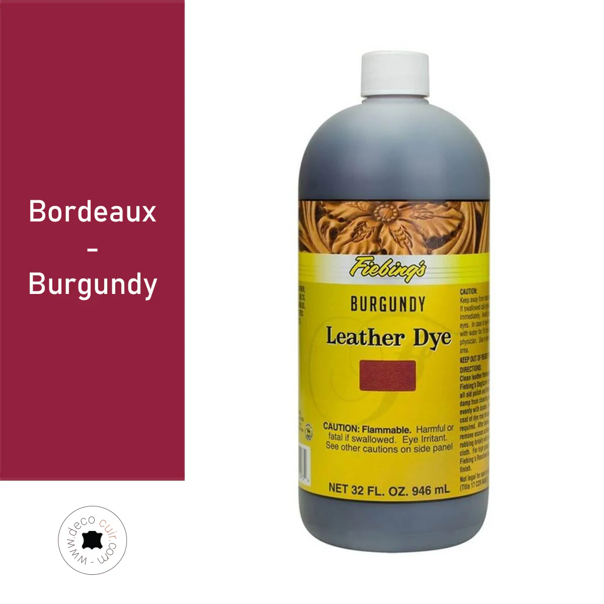 Teinture pour cuir FIEBING'S Leather dye - BORDEAUX / BURGUNDY - Image 3