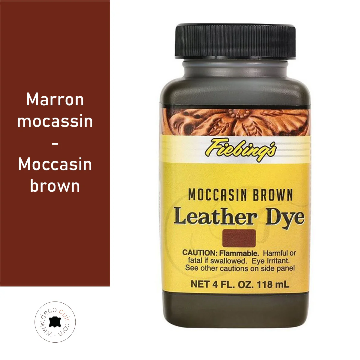 Teinture pour cuir FIEBING'S Leather dye 118ml - MARRON MOCCASSIN / MOCCASIN BROWN