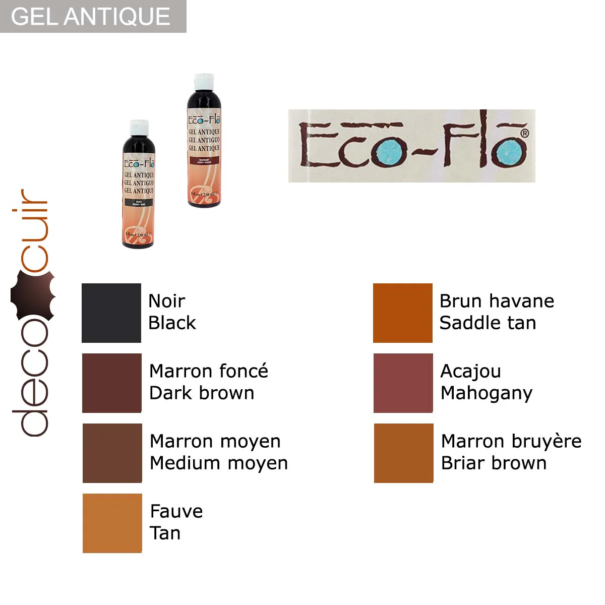 Teinture pour cuir Eco Flo Gel Antique 236ml - ACAJOU / MAHOGANY - Image 3