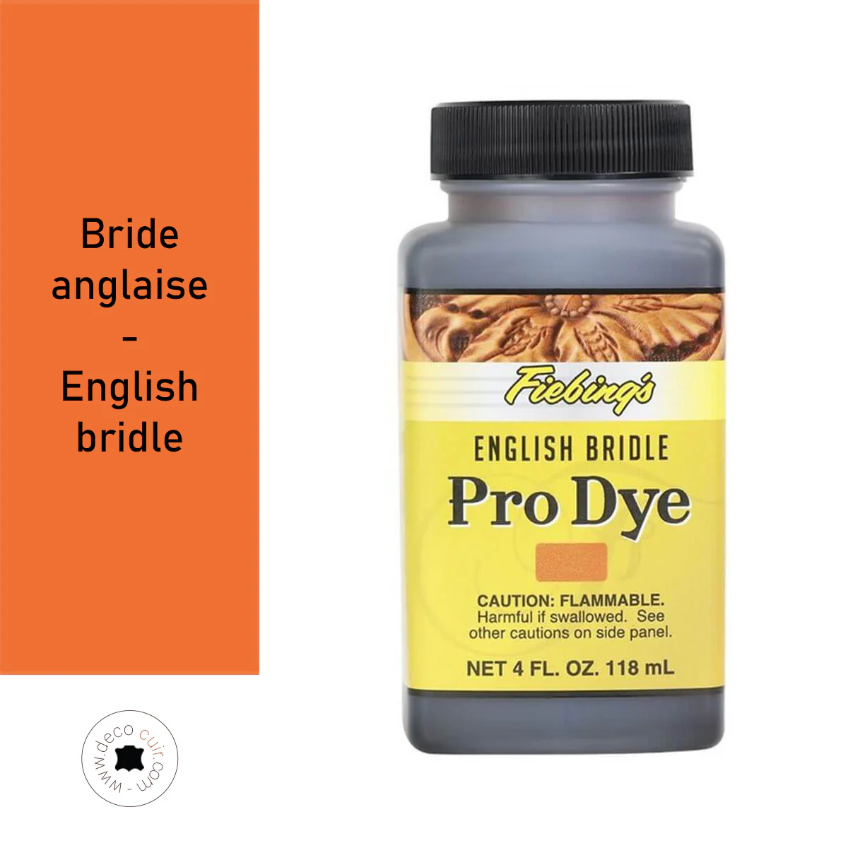 Teinture à l'huile - Fiebing's Pro Dye 118ml - BRIDE ANGLAISE / ENGLISH BRIDLE