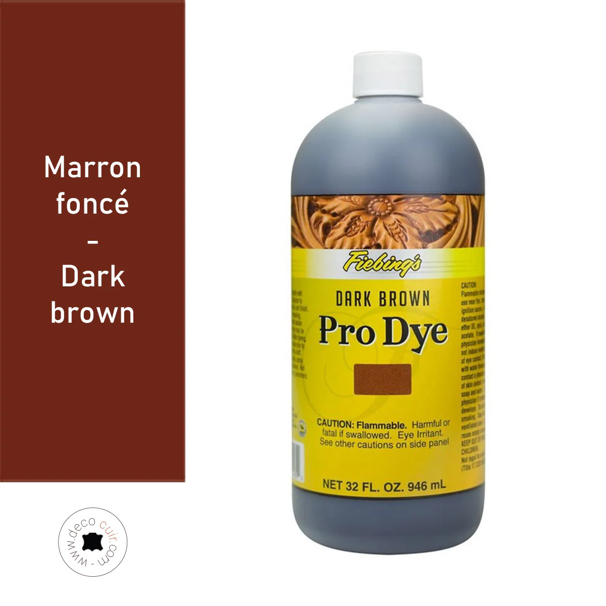 Teinture à l'huile - Fiebing's Pro Dye - MARRON FONCÉ / DARK BROWN - Image 3