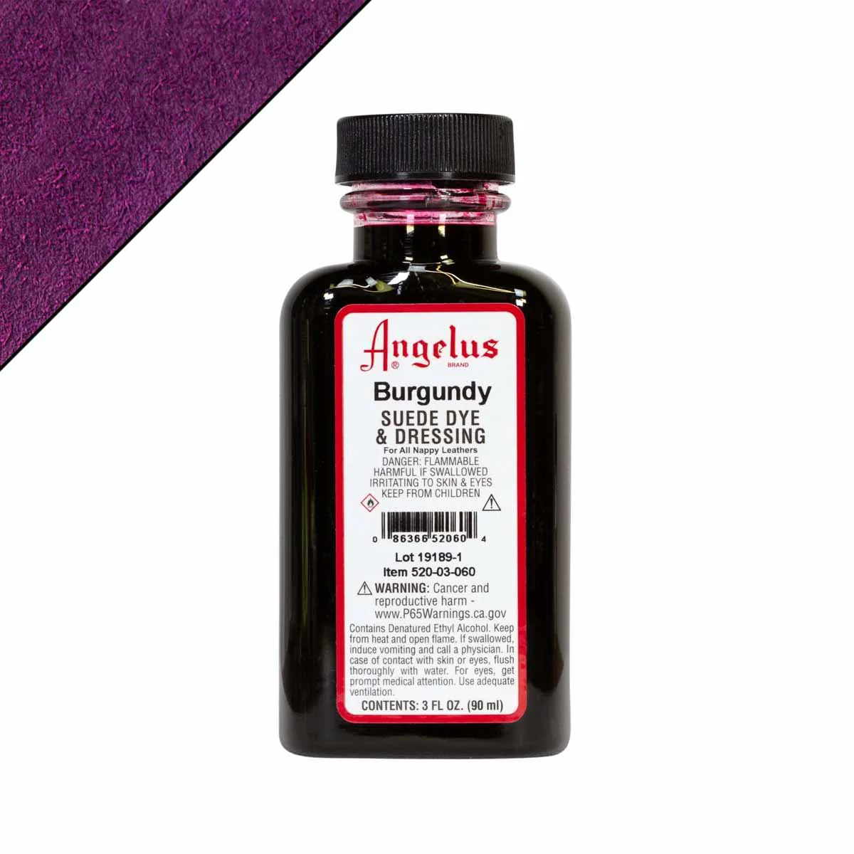 Teinture pour cuir velours Angelus Suede Dye 90ml - Burgundy 060