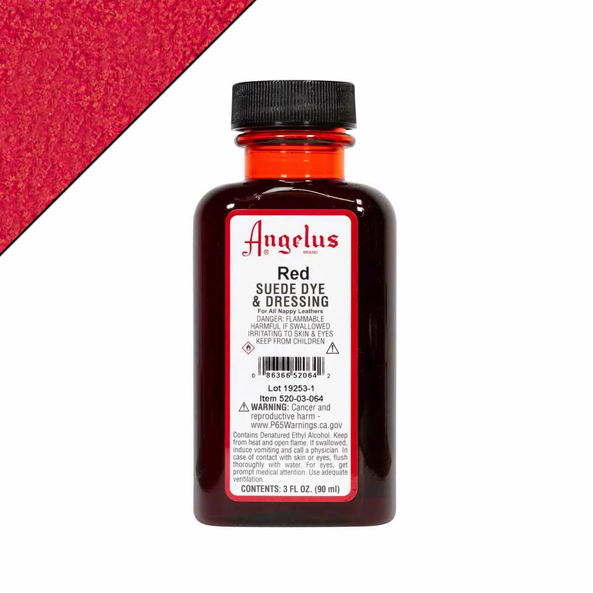 Teinture pour cuir velours Angelus Suede Dye 90ml - Red 064