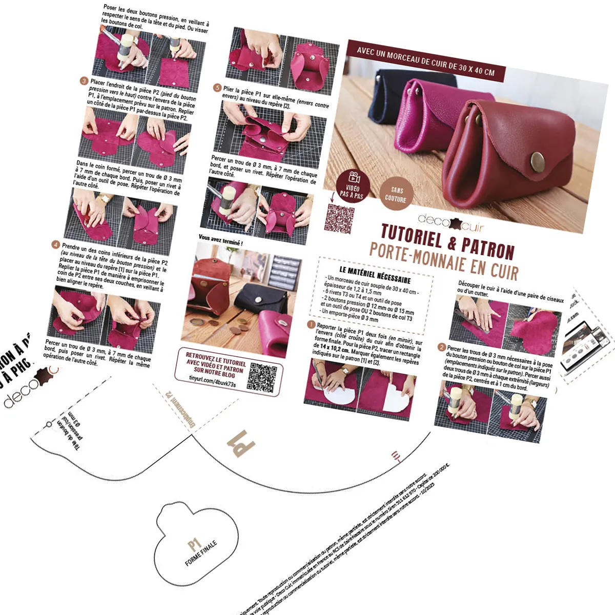 Tutoriel et patron porte-monnaie en cuir - Deco Cuir